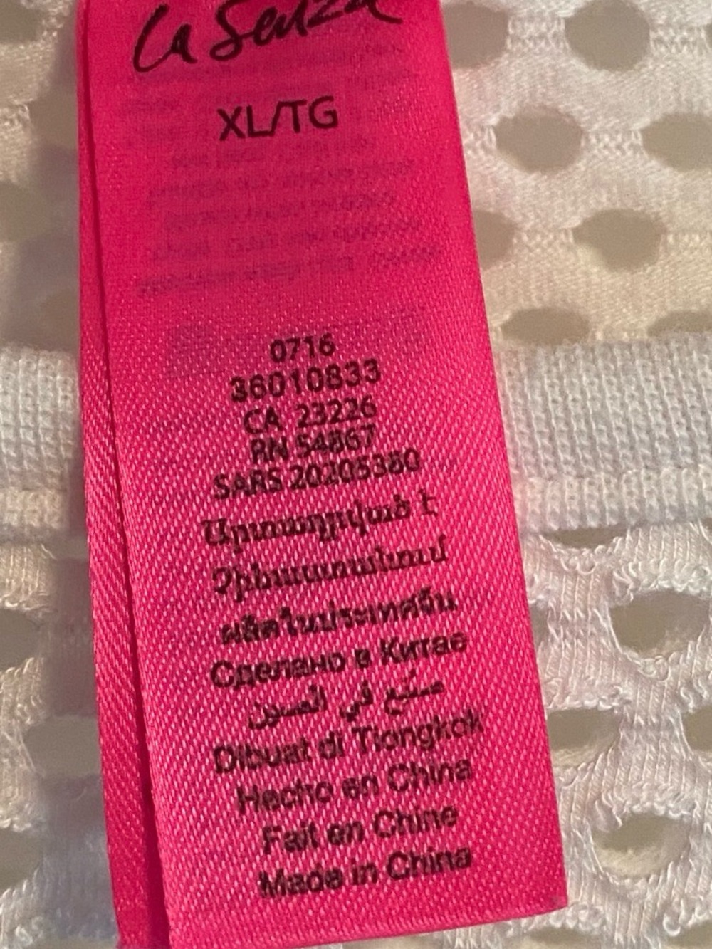 La Senza White Mesh Top with Pink Brand Tag - Picture 4 of 4